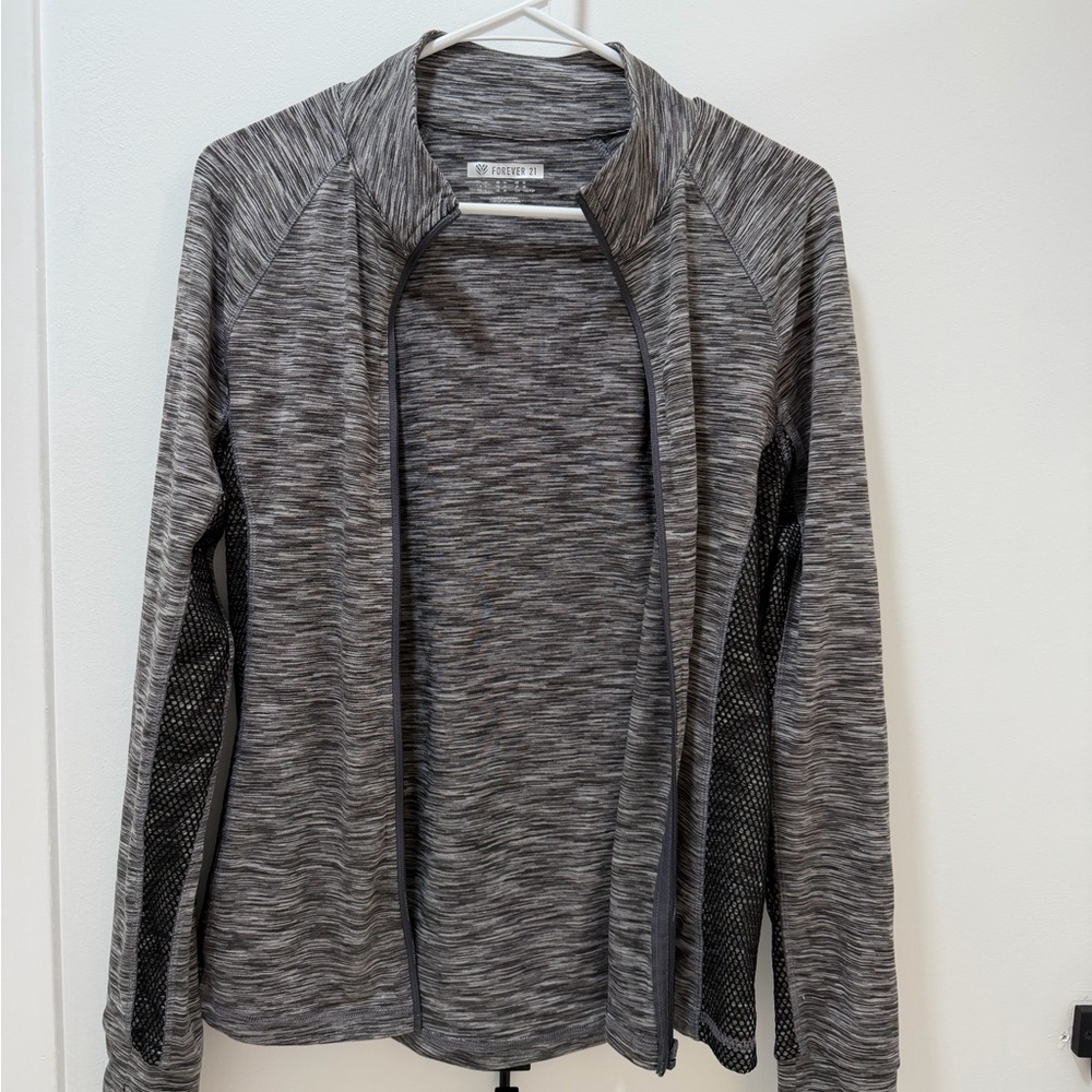 Forever 21 Heathered Gray Mesh Jacket